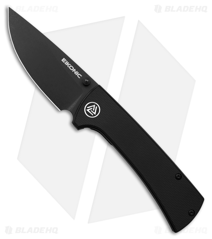 Eikonic RCK9 Liner Lock Folding Knife  Black G-10 (3" Black SW) 