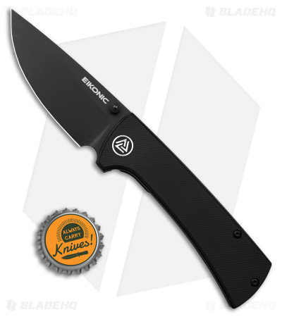 Eikonic RCK9 Liner Lock Folding Knife  Black G-10 (3" Black SW) 