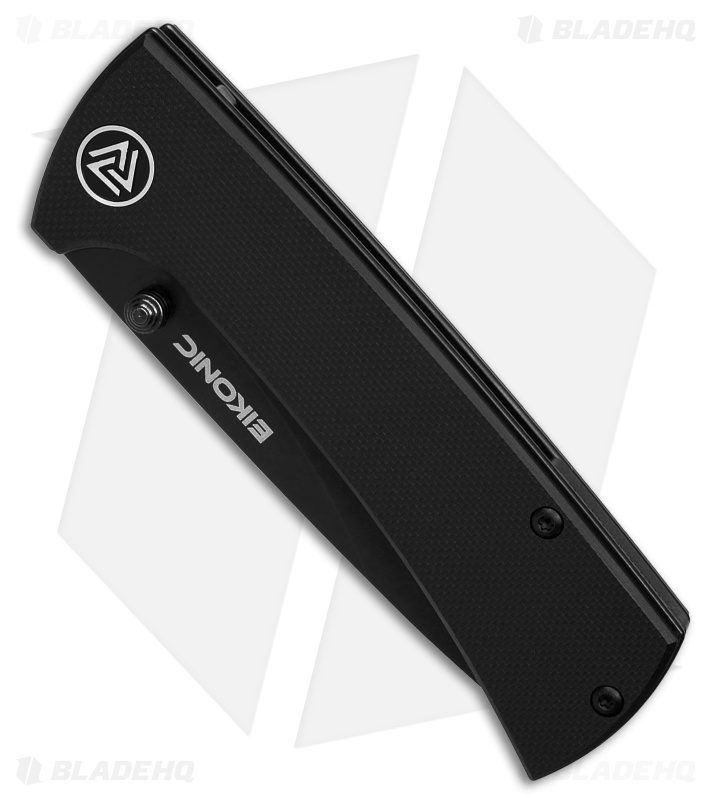 Eikonic RCK9 Liner Lock Folding Knife  Black G-10 (3" Black SW) 