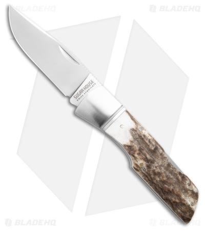 Finch Knife Co. Jackrabbit Lockback Brown/White Stag (3.50" Satin)
