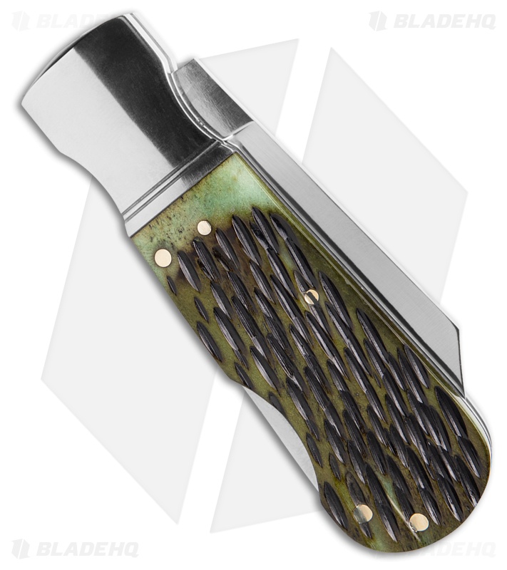 Finch Knife Co. Pretty Boy Lockback Knife Greenbacks Jigged Bone (2.75" Satin)