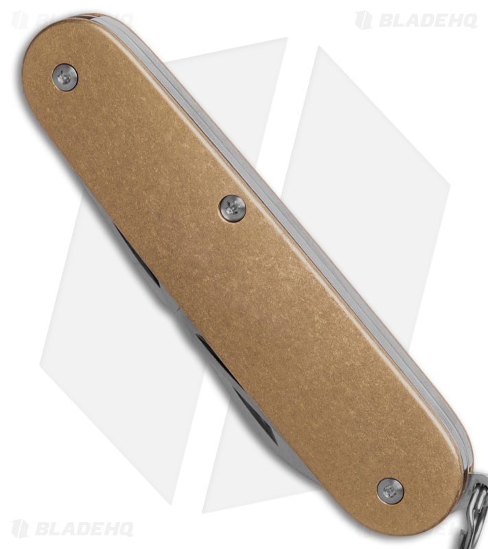 Flytanium Contoured Brass Scales + Victorinox Cadet 84mm Knife