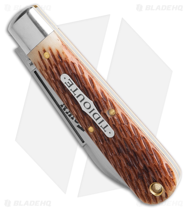 GEC River Town Single Jack Knife Antique Amber Jigged Bone (3" Satin)