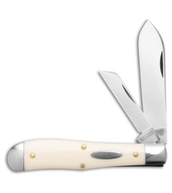 GEC Tidioute Cutlery Eureka Jack Pocket Knife Ivory Linen Micarta 922225