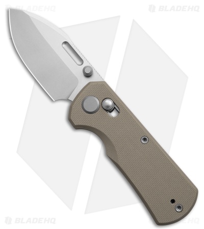 GEO Knife Belluf Crossbar Lock Knife Khaki G-10 (2.4" SW M390)