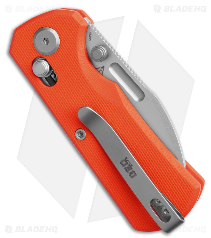 GEO Knife Belluf Crossbar Lock Knife Orange G-10 (2.4" SW M390)