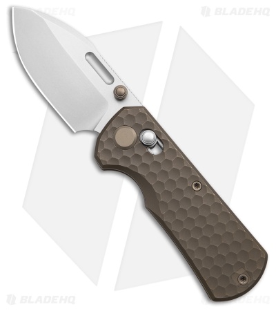 GEO Knife Belluf Crossbar Lock Knife Stonewash Bronze Titanium (2.4" SW M390)