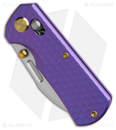 GEO Knife Belluf Crossbar Lock Knife Stonewash Purple Titanium (2.4" SW M390)