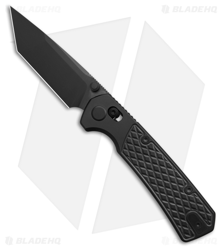 GEO Knife Blaze Tanto Crossbar Lock Knife Black DLC Ti (3.3" Black DLC M390)