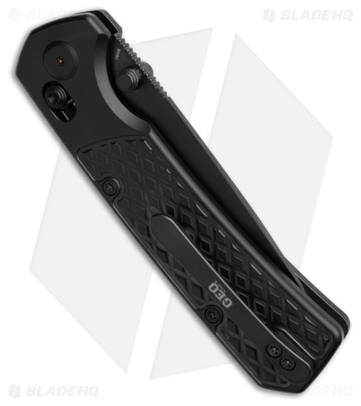 GEO Knife Blaze Tanto Crossbar Lock Knife Black DLC Ti (3.3" Black DLC M390)