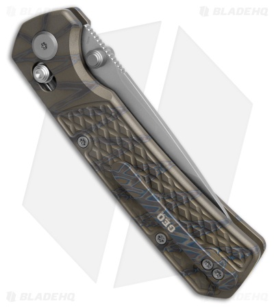 GEO Knife Blaze Tanto Crossbar Lock Knife Tiger Stripe Flamed Titanium (3.3" SW)
