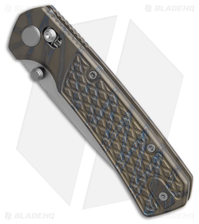 GEO Knife Blaze Tanto Crossbar Lock Knife Tiger Stripe Flamed Titanium (3.3" SW)
