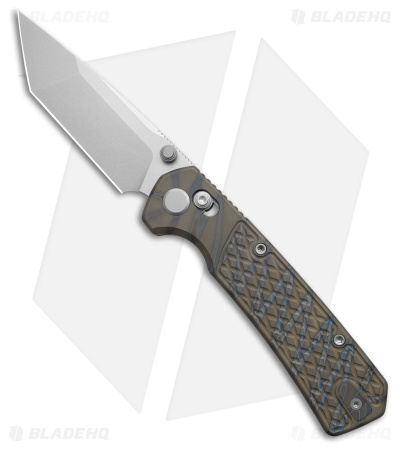 GEO Knife Blaze Tanto Crossbar Lock Knife Tiger Stripe Flamed Titanium (3.3" SW)
