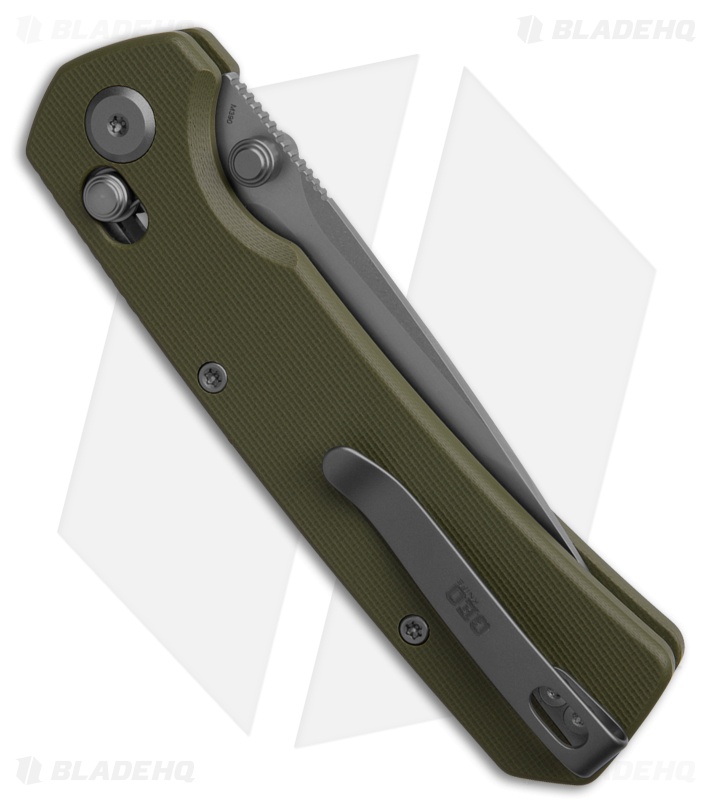 GEO Knife Blaze Tanto Crossbar Lock Knife Green G-10 (3.3" SW M390)