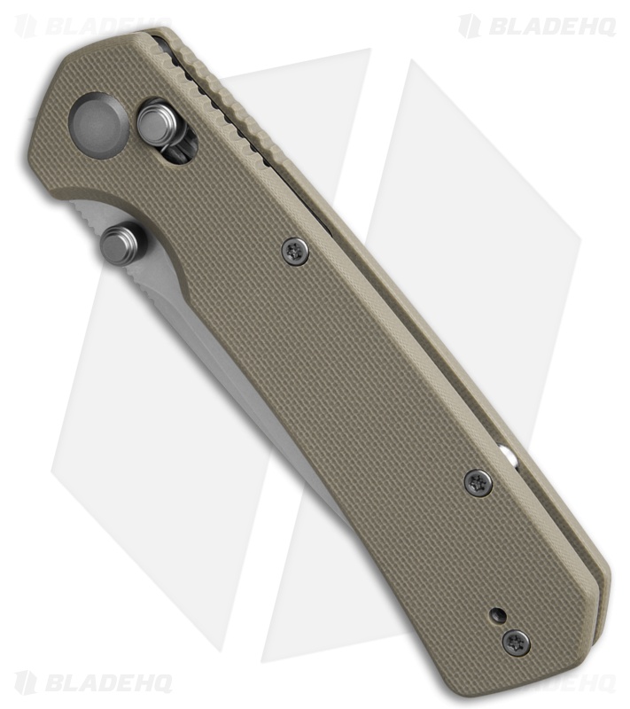 GEO Knife Blaze Tanto Crossbar Lock Knife Khaki G-10 (3.3" SW M390)