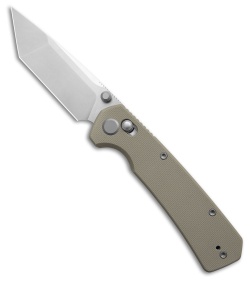 GEO Knife Blaze Tanto Crossbar Lock Knife Khaki G-10 (3.3" SW M390)