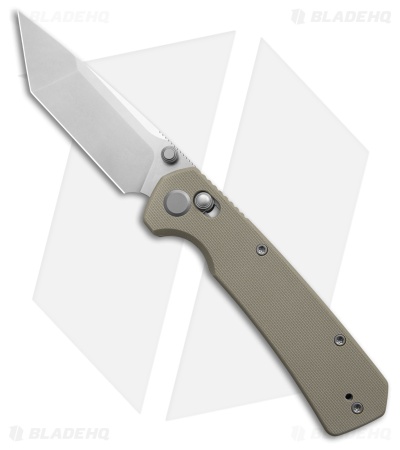 GEO Knife Blaze Tanto Crossbar Lock Knife Khaki G-10 (3.3" SW M390)