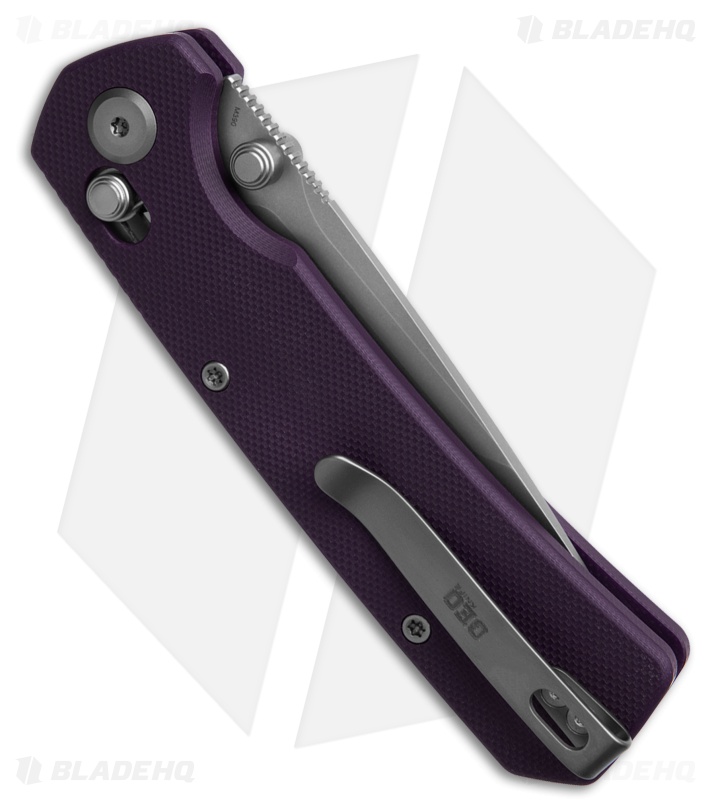 GEO Knife Blaze Tanto Crossbar Lock Knife Purple G-10 (3.3" SW M390)