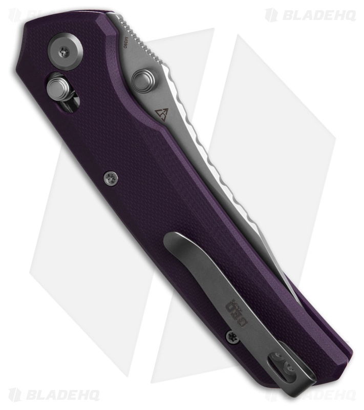 GEO Knife Cirex Crossbar Lock Knife Purple G-10 (3.5" SW M390)