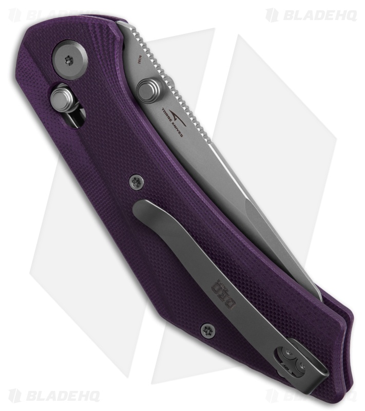 GEO Knife DIVID Crossbar Lock Knife Purple G-10 (3.3" SW M390)