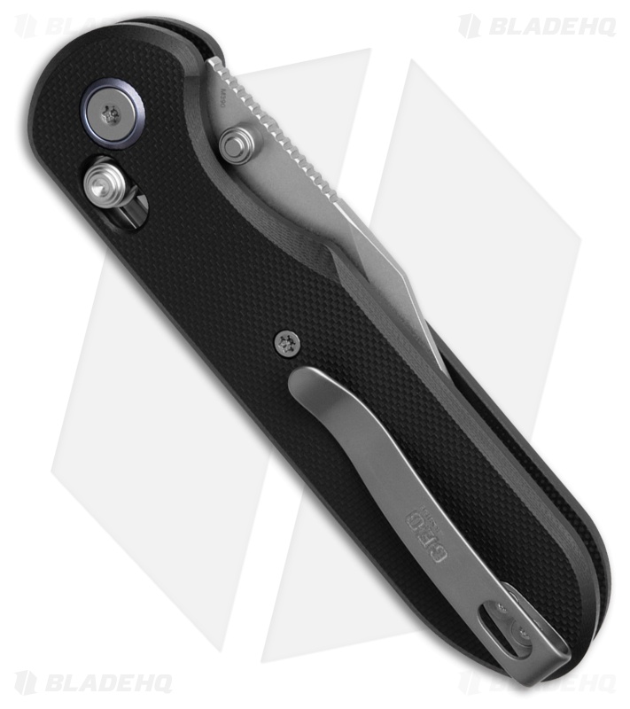GEO Knife Ethereal Cutter Clip Point Crossbar Lock Knife Black G-10 (3" SW M390)