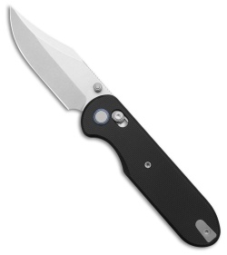 GEO Knife Ethereal Cutter Clip Point Crossbar Lock Knife Black G-10 (3" SW M390)