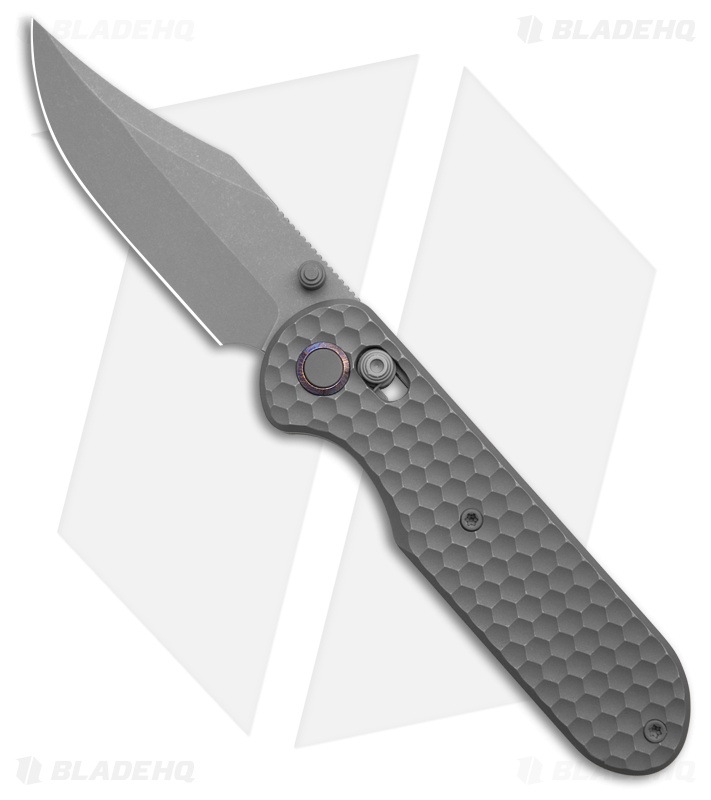 GEO Knife Ethereal Cutter Clip Point Crossbar Lock Knife Darkwash Ti (3" DW)