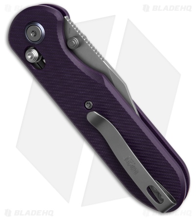 GEO Knife Ethereal Cutter Clip Point Crossbar Lock Knife Purple G-10 (3" SW)
