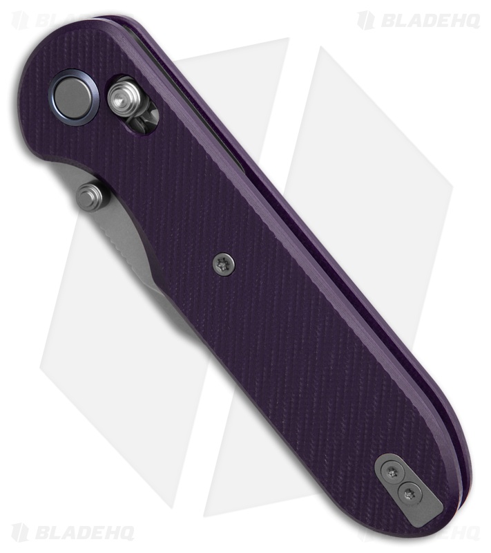 GEO Knife Ethereal Cutter Clip Point Crossbar Lock Knife Purple G-10 (3" SW)