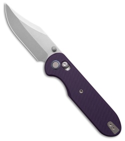 GEO Knife Ethereal Cutter Clip Point Crossbar Lock Knife Purple G-10 (3" SW)