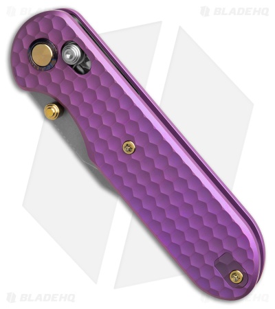 GEO Knife Ethereal Cutter Clip Point Crossbar Lock Knife Purple Ti (3" SW)