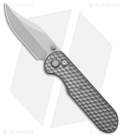GEO Knife Ethereal Cutter Clip Point Crossbar Lock Knife SW Titanium (3" SW)