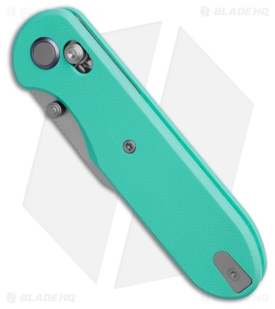 GEO Knife Ethereal Cutter Clip Point Crossbar Lock Knife Blue G-10 (3" SW)