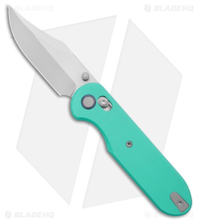 GEO Knife Ethereal Cutter Clip Point Crossbar Lock Knife Blue G-10 (3" SW)