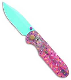 GEO Knife Ethereal Cutter Dessert Warrior Pink Sprinkle Acrylic (3" Blue)