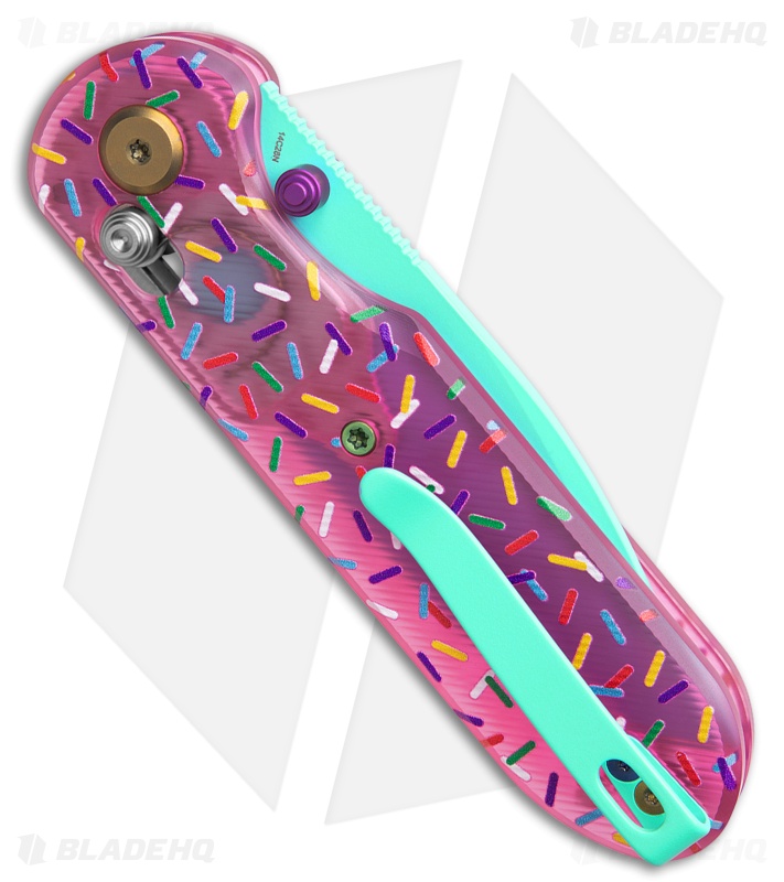 GEO Knife Ethereal Cutter Dessert Warrior Pink Sprinkle Acrylic (3" Blue)