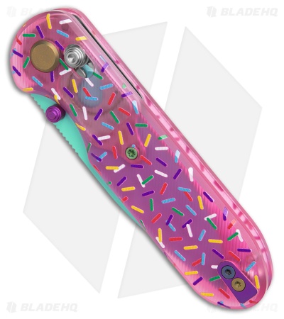 GEO Knife Ethereal Cutter Dessert Warrior Pink Sprinkle Acrylic (3" Blue)