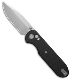GEO Knife Ethereal Cutter Drop Point Crossbar Lock Knife Black G-10 (3" SW)