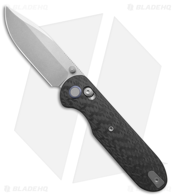 GEO Knife Ethereal Cutter Drop Point Crossbar Lock Knife Carbon Fiber (3" SW)