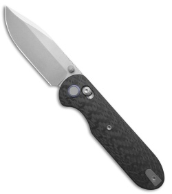 GEO Knife Ethereal Cutter Drop Point Crossbar Lock Knife Carbon Fiber (3" SW)