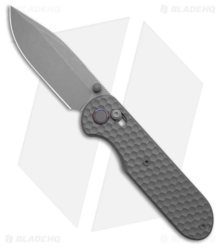 GEO Knife Ethereal Cutter Drop Point Crossbar Lock Knife Darkwash Ti (3" DW)