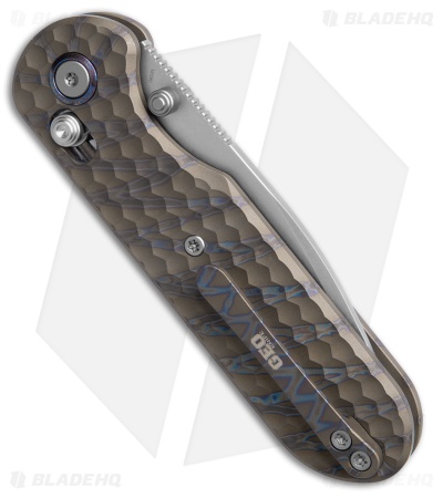 GEO Knife Ethereal Cutter Drop Point Crossbar Lock Knife Flamed Ti (3" DW)