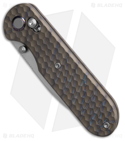 GEO Knife Ethereal Cutter Drop Point Crossbar Lock Knife Flamed Ti (3" DW)