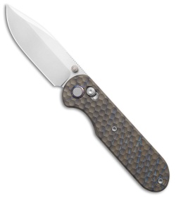 GEO Knife Ethereal Cutter Drop Point Crossbar Lock Knife Flamed Ti (3" DW)
