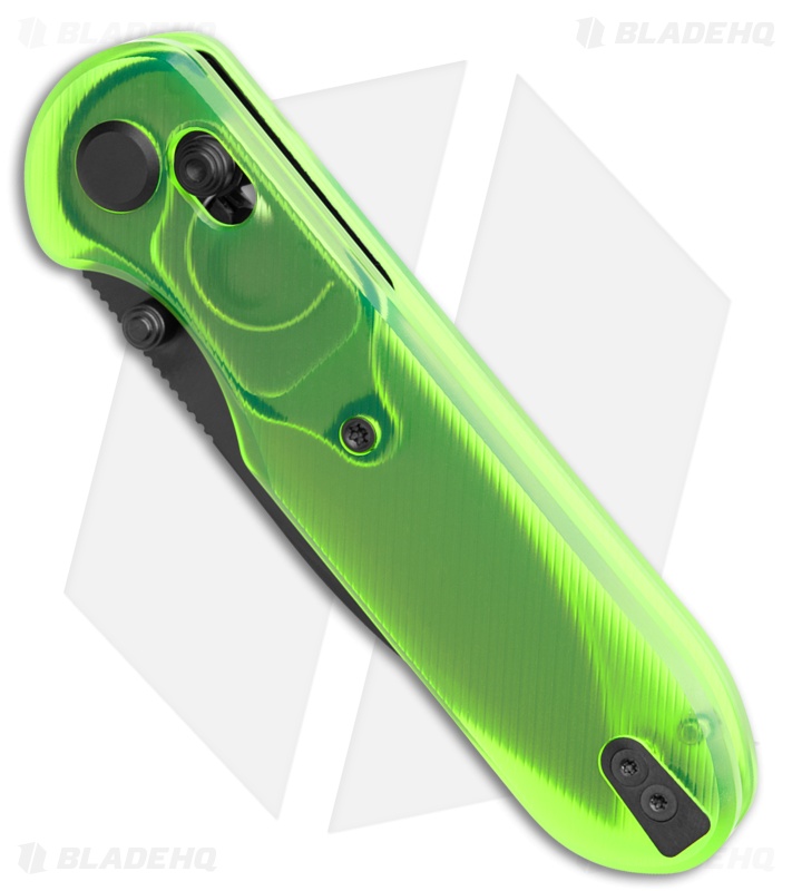 GEO Knife Ethereal Cutter Drop Point Crossbar Lock Green (3" DLC S90V) *DISC*