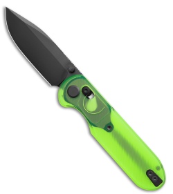 GEO Knife Ethereal Cutter Drop Point Crossbar Lock Green (3" DLC S90V) *DISC*