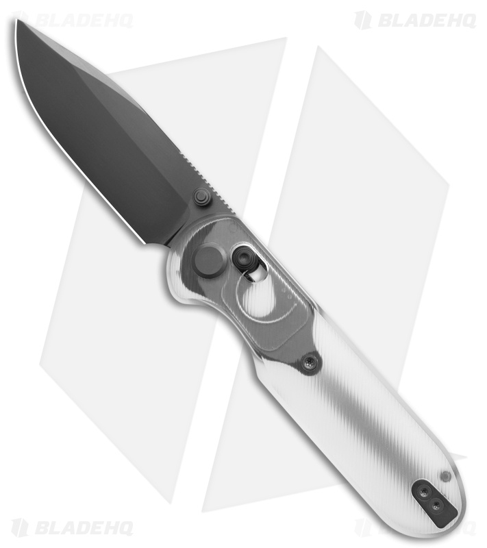 GEO Knife Ethereal Cutter Drop Point Crossbar Lock Knife Clear Acrylic (3" DLC )