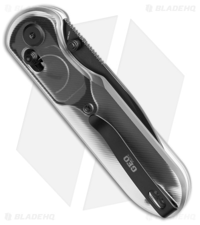GEO Knife Ethereal Cutter Drop Point Crossbar Lock Knife Clear Acrylic (3" DLC )