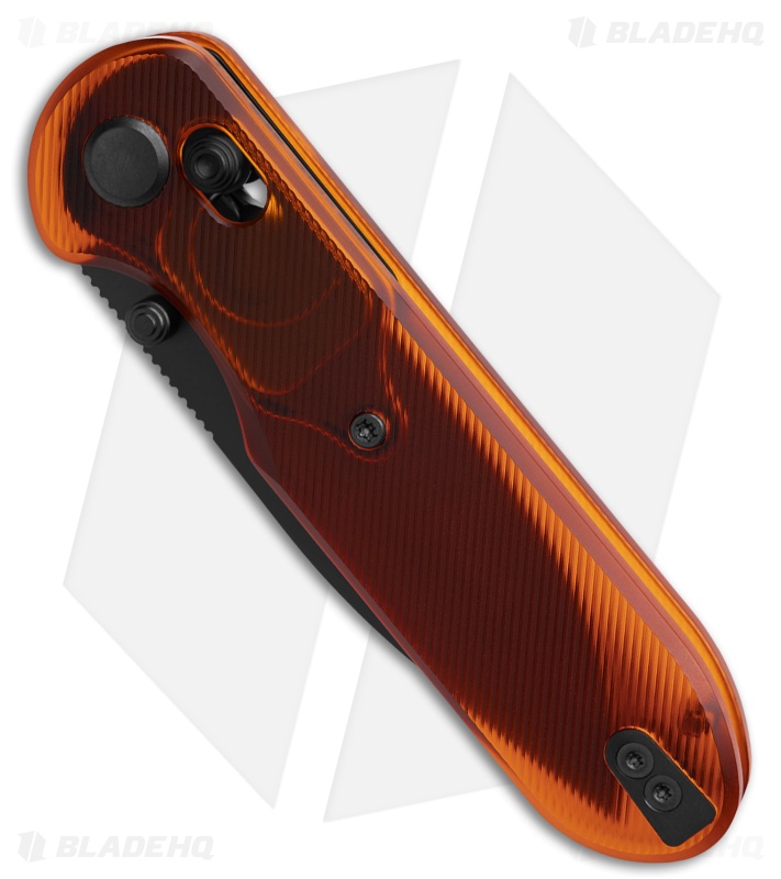 GEO Knife Ethereal Cutter Drop Point Crossbar Lock Knife Orange (3" DLC S90V)