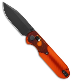 GEO Knife Ethereal Cutter Drop Point Crossbar Lock Knife Orange (3" DLC S90V)